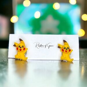 Brand New Polymer Clay Pokémon Clip-on Earrings - Adorable Accessory! Pikachu